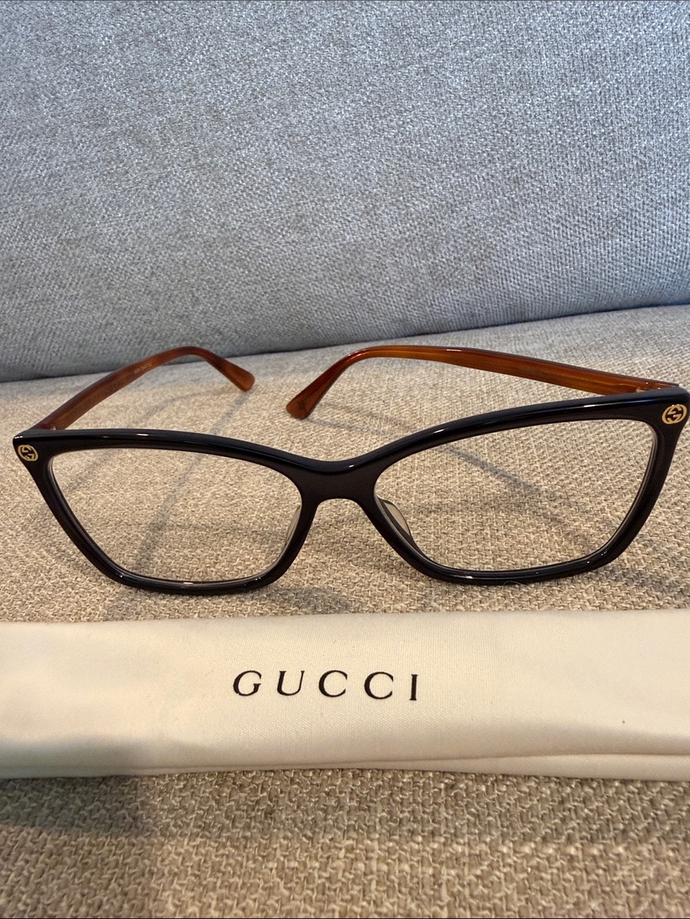 Gucci Black Front with Havana Sides Prescription Eyeglass Frames